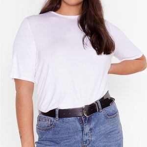 Nasty Girl Collection Back Slit Relaxed Tee Sz 8